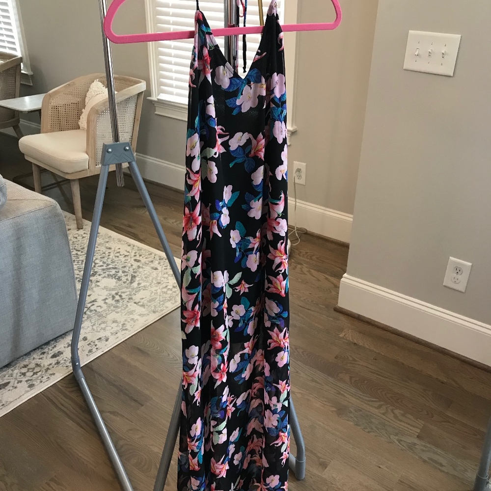 Hawaiian Halter Maxi Dress